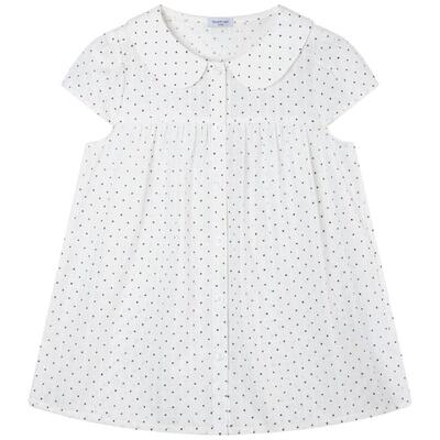 MUCMUKN【波点娃娃】全棉提花泡泡袖娃娃领小衫衬衫女童26夏新款
