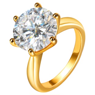 VISING5克拉经典六爪莫桑钻戒戒指白金色黄金色两色任选