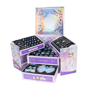 儿童化妆品套装女孩舞台演出公主彩妆玩具专用心形炫彩灯光魔镜盒