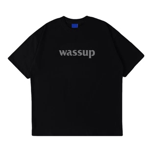 WASSUP美式休闲潮牌短袖t恤夏季新款纯棉重磅男女情侣装半袖上衣