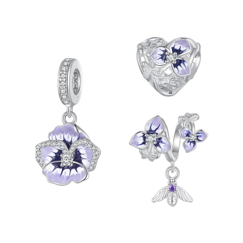 景翊佳纯银紫色串珠新款手链配饰
