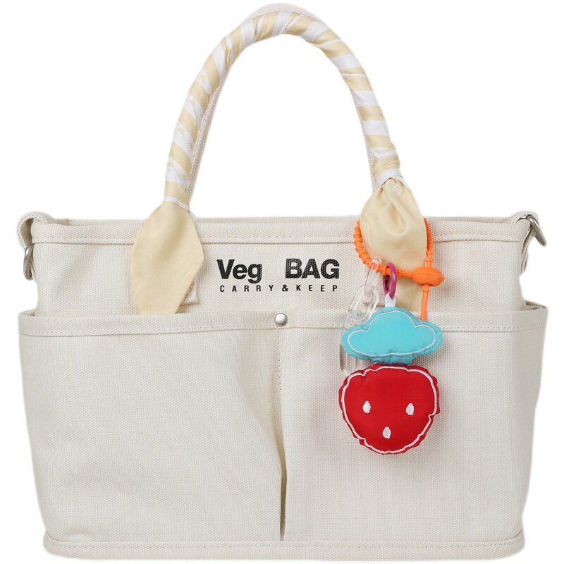 日本潮牌vegiebag大容量妈咪包母婴帆布托特包多功能买菜手提纯色