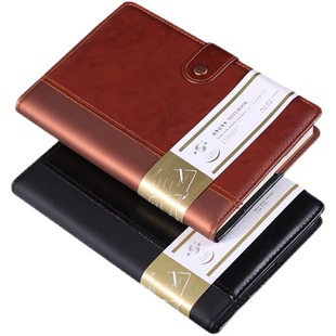 申士87商务记事本A5复古创意笔记本带扣皮面日记本子a6B5大笔记本