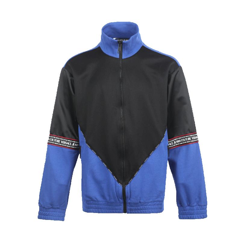 【自营】Versace Jeans Couture男士蓝黑撞色休闲卫衣开衫外套