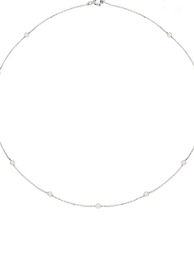 盖娅琳 天然淡水珍珠满天星项链S925银锁骨链14k包金珍珠项链女