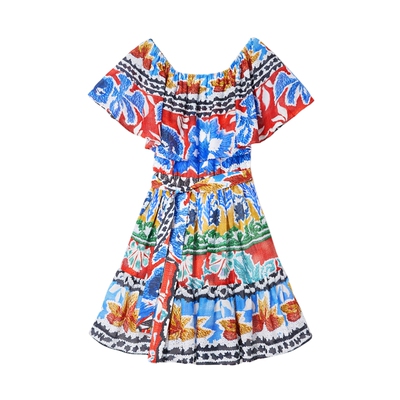 Desigual【Stella Jean设计师款】热带风印花收腰连衣裙