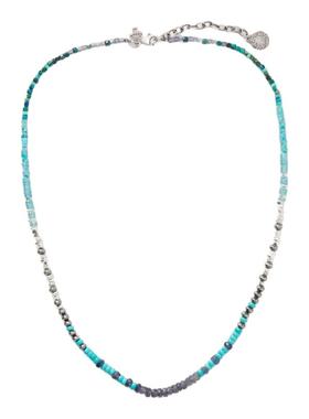 【早秋新品】PEYOTE BIRD 男款Fuente 银色多宝石珠饰项链