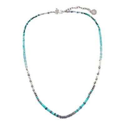 【早秋新品】PEYOTE BIRD 男款Fuente 银色多宝石珠饰项链