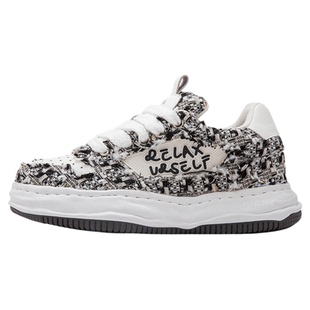 RELAXURSELF原创设计师潮鞋厚底隐形增高7CM情侣鞋拼色运动休闲鞋