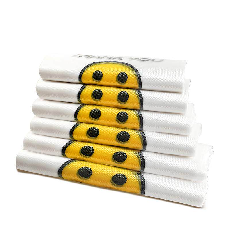 笑脸塑料袋定制方便袋外卖打包袋透明一次性手提背心食品袋子批发