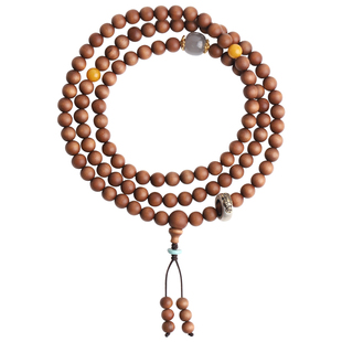 心斋堂【禅定】收藏黑肉老山檀香手串108佛珠檀木手链女本命年马