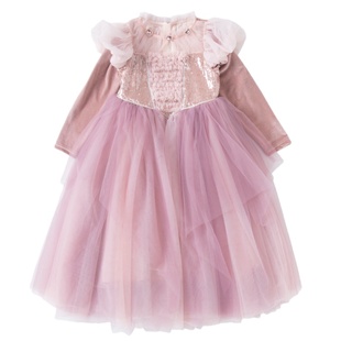 西米女童秋冬绝美长发乐佩公主裙高端蓬蓬裙加绒儿童生日礼服裙子