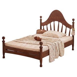 喜力美实木床全实木1米8大床中古风复古实木床女孩公主风法式床