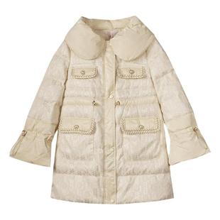 固执冬季通勤小香风娃娃领大衣保暖公主风女士时尚羽绒服女外套