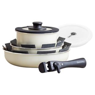 greenpan格林攀 锅具套装可拆卸手柄不粘锅陶瓷叠叠锅套锅三件套