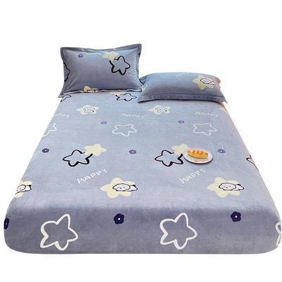 定做儿童单件加厚牛奶绒床笠榻榻米高低床珊瑚绒保护罩拼接子母床