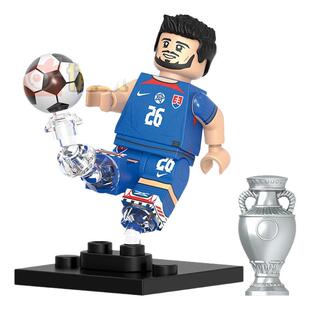 世界杯足球体育明星GH0645施兰茨第三方儿童男孩人仔拼装积木玩具