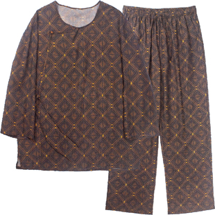 埃森费姆大印如意纹采吉纳福新中式睡衣套装男女同款情侣款家居服