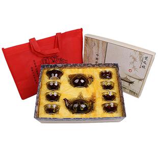 窑变茶具套装白瓷建盏陶瓷办公室家用日式功夫茶具礼盒装钧窑茶盏