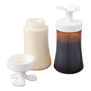 日本进口倒置挤酱瓶防漏控油瓶大口径蜂蜜沙拉瓶奶油瓶番茄酱瓶子