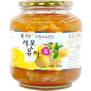 全南韩国进口蜂蜜柠檬柚子茶大容量1kg0脂冬日冲饮冷热皆宜可果酱