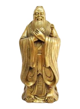 孔子铜像儒家大师至圣先师纯铜质