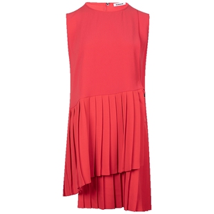 PAROSH休闲圆领拉链无袖褶皱连衣裙女士春夏XY降价