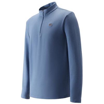 KOLON SPORT可隆户外休闲衣男士仿羊驼质感半拉链长袖T恤