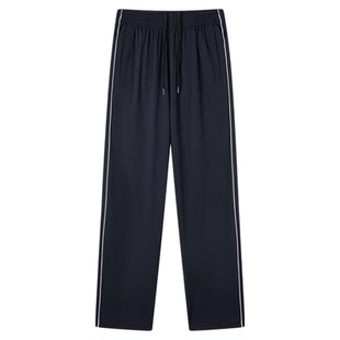 冰丝校服裤子藏蓝色二条杠中小学生速干直筒运动裤女夏季薄款校裤