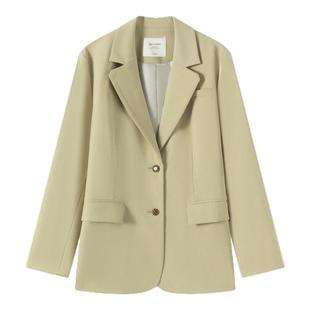 DTLANDO商场同款秋季季平驳领绣线质感通勤百搭正版型西装外套女