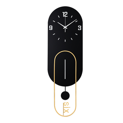 客厅免打孔简约金属装饰静音钟表