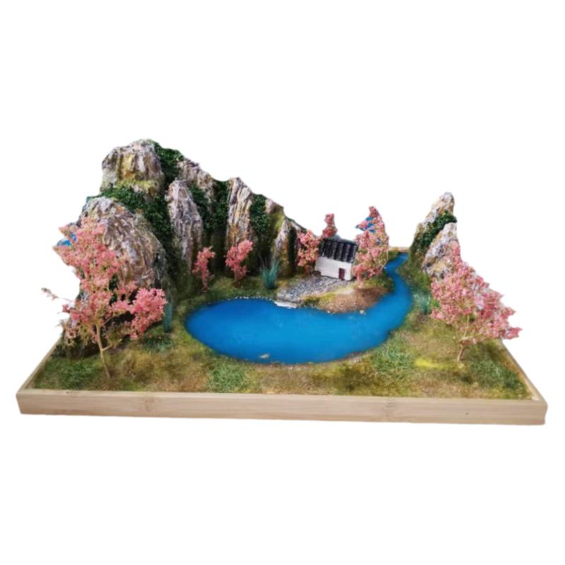 纯手工沙盘山水手办摆件拍摄背景