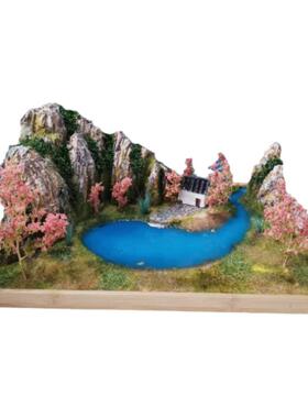 纯手工沙盘山水手办摆件拍摄背景