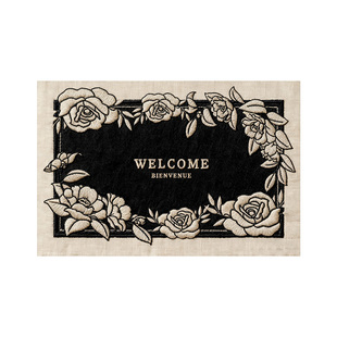 浴室地垫仿亚麻编织纹吸水速干脚垫卫生间门口耐脏防滑垫子可裁剪