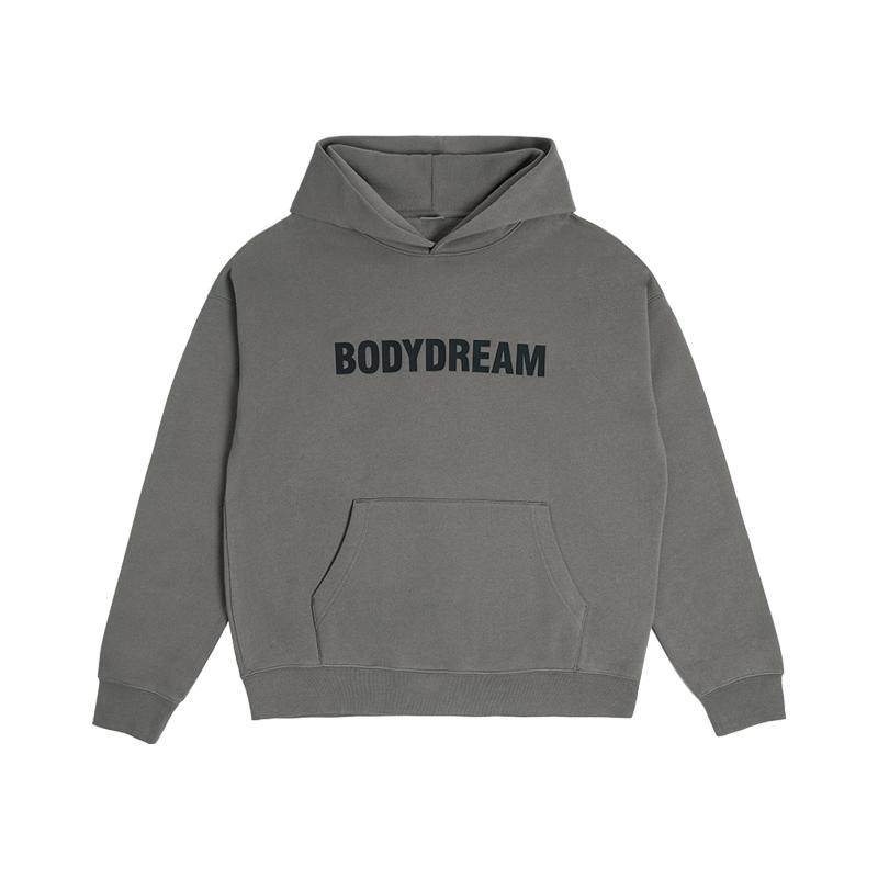 BODYDREAM连帽重磅加绒卫衣男士春季上衣复古休闲字母印花帽衫