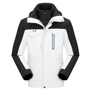 可拆卸羽绒三合一冲锋衣情侣户外时尚保暖两件套高端商务潮牌定制