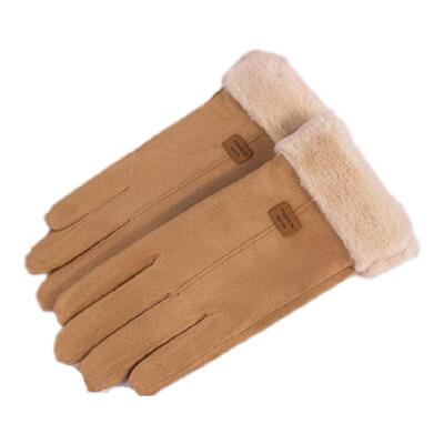 秋冬天女士麂皮绒学生防寒手套