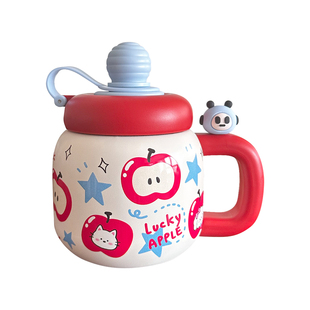 吨吨保温杯大容量女生2025新款高颜值大肚杯办公室桌面胖胖吸管杯