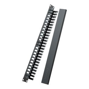 绿联24/50口理线架网线光纤跳线排理线环槽1u加厚金属工程网络服务器电话线缆整理19英寸机柜房配线架