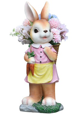庭院卡通小兔子花盆背筐花园装饰