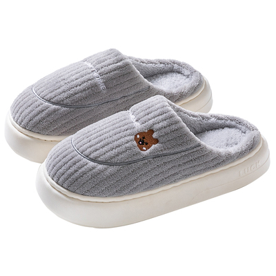 踩屎感棉拖鞋女士秋冬季2025新款室内家居毛绒保暖防滑月子棉拖男