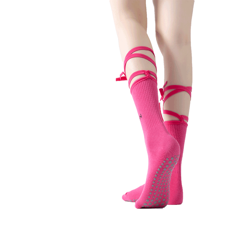 瑜伽袜子普拉提防滑专业女防滑袜透气绑带瑜伽袜室内健身运动训练