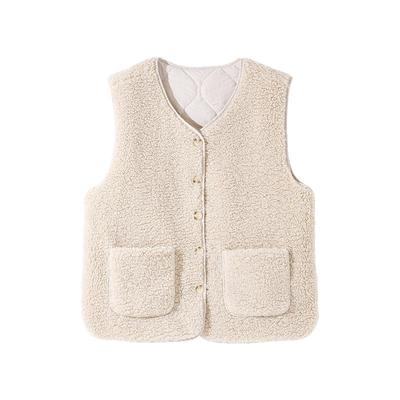 NOW真维斯摇粒绒羊羔绒马甲女外穿冬2025新款两面穿保暖内搭背心