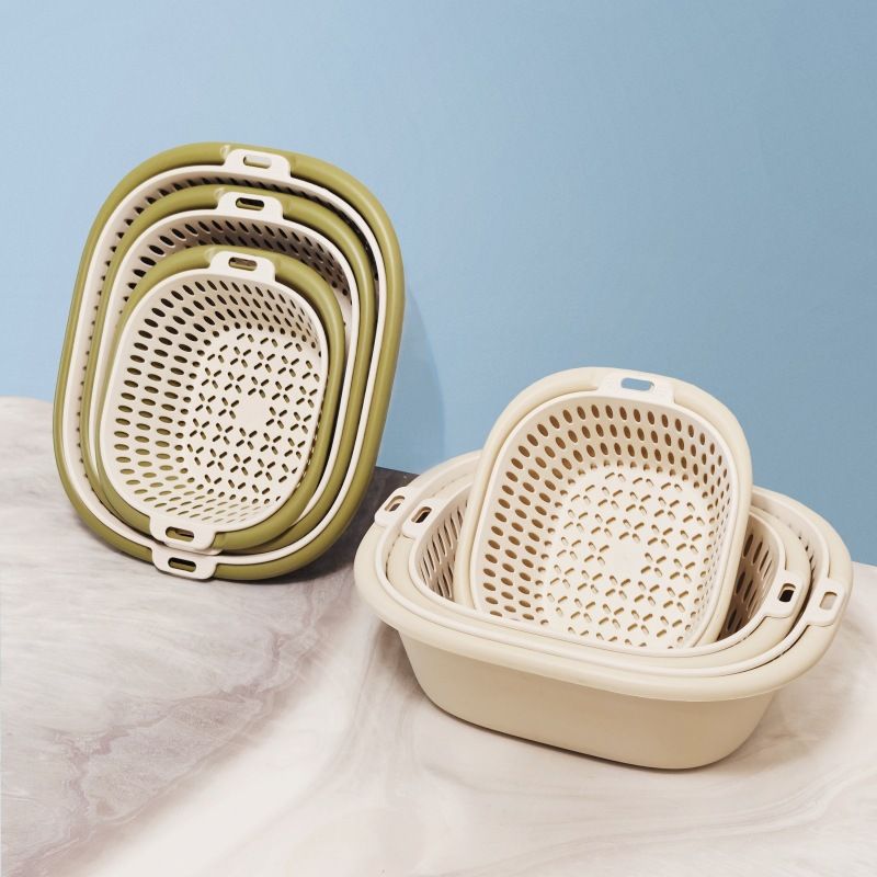 双层洗菜盆沥水篮厨房果蔬茶几菜水果盘菜篮子六件盆家用套客厅淘