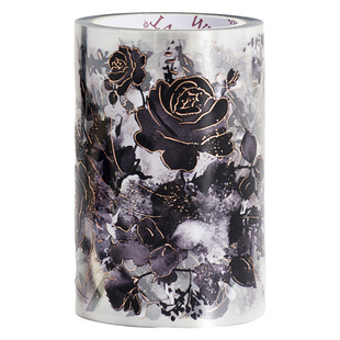 WT原创胶带 纸间荼蘼 末路玫瑰 特油和纸花朵胶带PET水晶油墨烫金