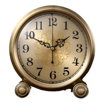 合金座钟静音扫秒机芯复古外观