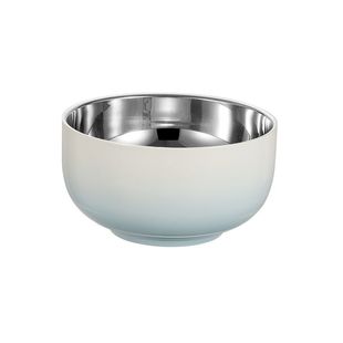 【抖音爆款】SUS304不锈钢家用餐具渐变色防烫双层食品级防摔碗筷