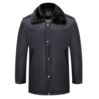 保安大衣冬季男加厚羊绒军大衣女