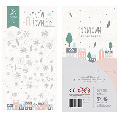 韩国sonia贴纸下雪小镇