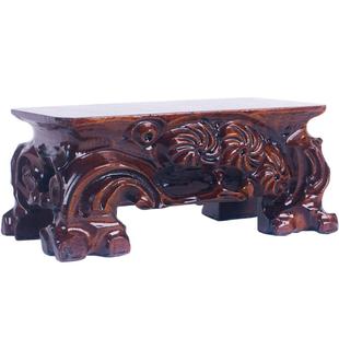 放石头实木底座根雕奇石万能摆件陶瓷花盆泰山石鱼缸佛像承重盆景